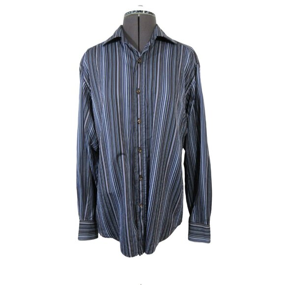 ETRO men's Italian pin striped button front business casual shirt 40 - Picture 1 of 9